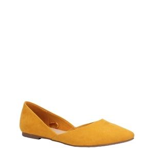 Mustard Pointed Toe Flats